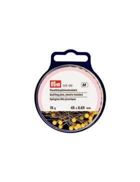 Szpilki z plastikowymi żółtymi główkami PRYM - 0,65x45 mm - 028485 - 15g/opak.