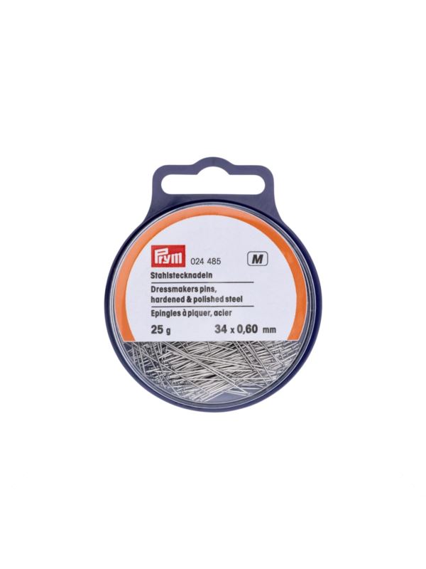 Szpilki ze stali hartowanej zwykłe PRYM - 0,60x34 mm - 024485 - 25g/opak.