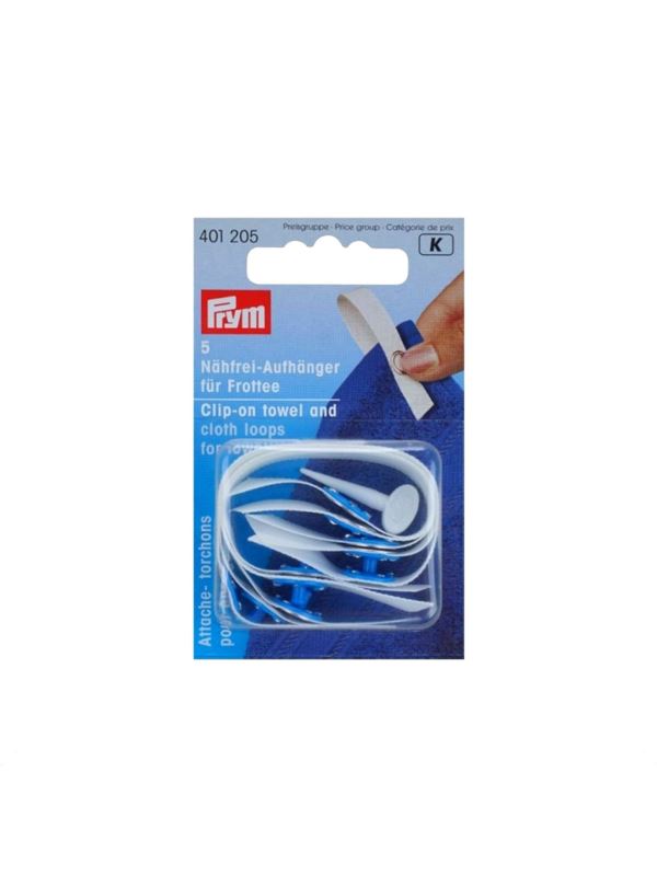 Taśmy bawełniane z zaciskami PRYM - białe - 401205 - 5szt./opak.