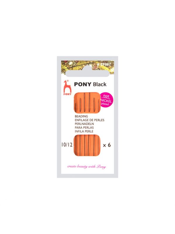 Igły ręczne do nawlekania koralików PONY - BLACK - rozm.10/12 - 07887 - 6szt./opak.