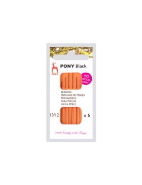 Igły ręczne do nawlekania koralików PONY - BLACK - rozm.10/12 - 07887 - 6szt./opak.