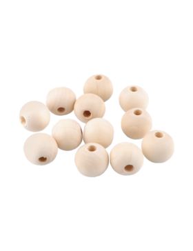 Koraliki drewniane naturalne - 20 mm - 340223 - 40szt./opak.