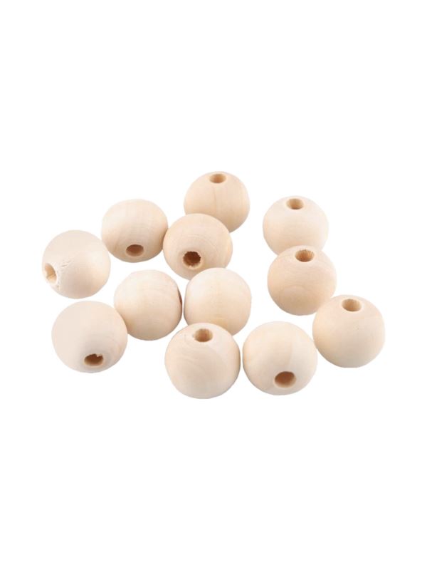 Koraliki drewniane naturalne - 20 mm - 340223 - 40szt./opak.
