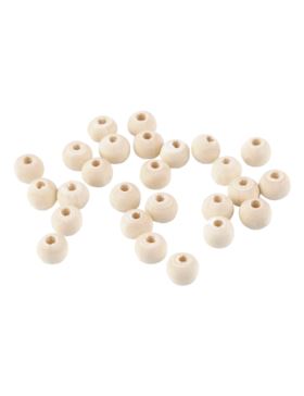 Koraliki drewniane naturalne - 8 mm - 340218 - 20g/opak.