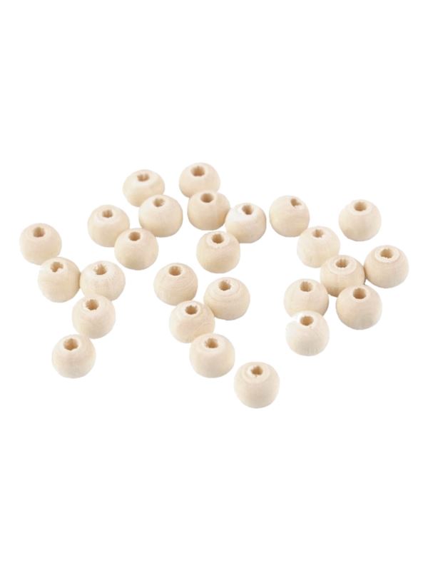 Koraliki drewniane naturalne - 8 mm - 340218 - 20g/opak.