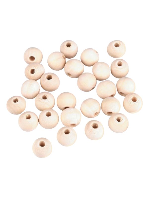 Koraliki drewniane naturalne - 12 mm - 340224 - 50szt./opak.
