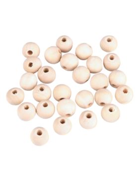 Koraliki drewniane naturalne - 12 mm - 340224 - 50szt./opak.