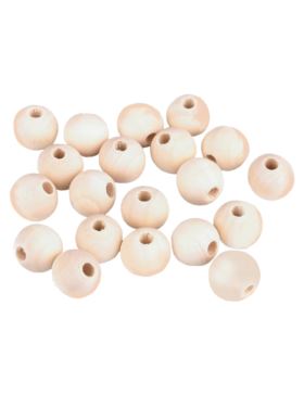 Koraliki drewniane naturalne - 16 mm - 340221 - 50szt./opak.