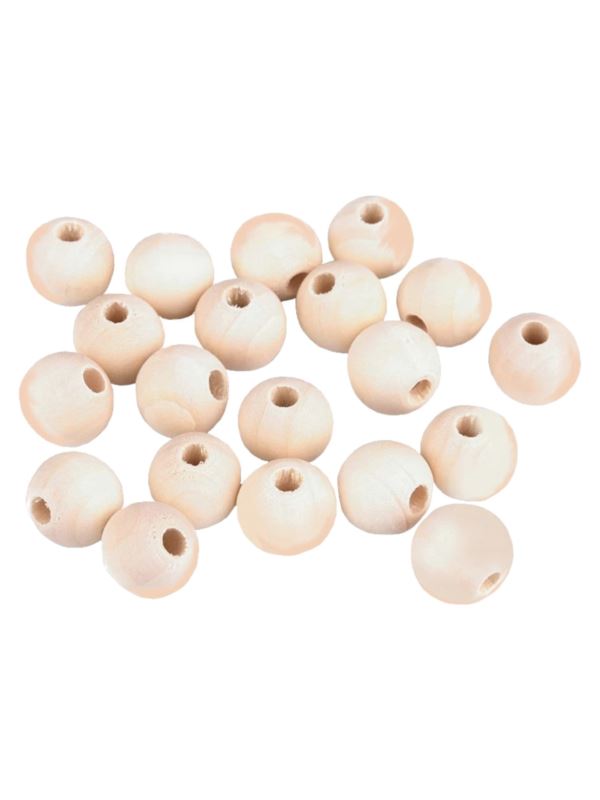 Koraliki drewniane naturalne - 16 mm - 340221 - 50szt./opak.