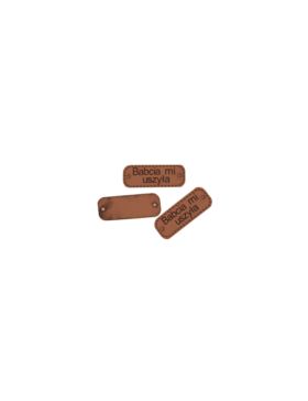Zawieszki do przyszywania eko skóra - 30 mm - Babcia Mi Uszyła - brązowe - 20szt./opak.