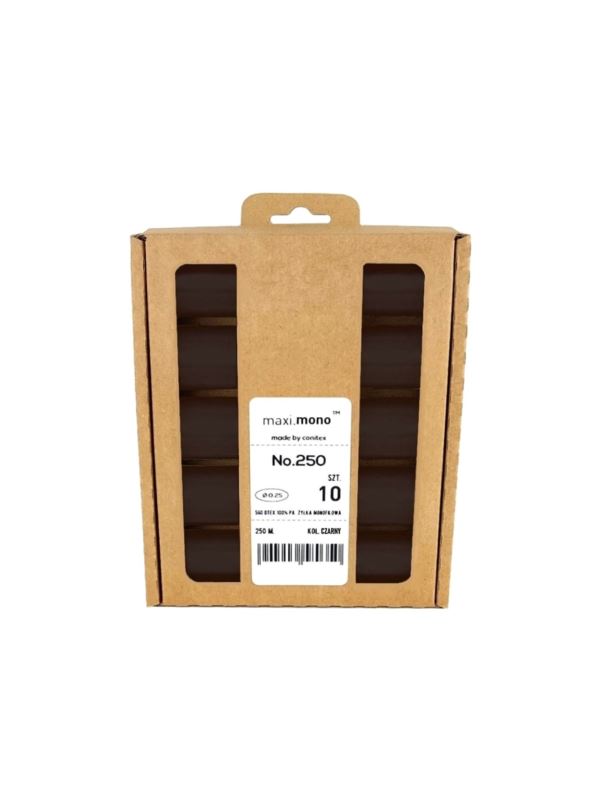 Nici żyłkowe - Maxi.Mono - 0,25 mm - czarne - 10szt.x250mb/opak.