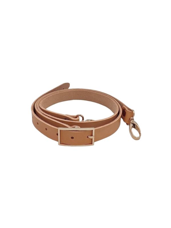 Pasek do toreb skórzany naturalny regulowany z karabińczykiem - Jucht - 1400 mm - PK140