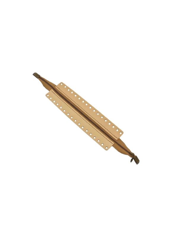 Zamek do toreb skórzany naturalny - Jucht - 30 cm - ZZ20