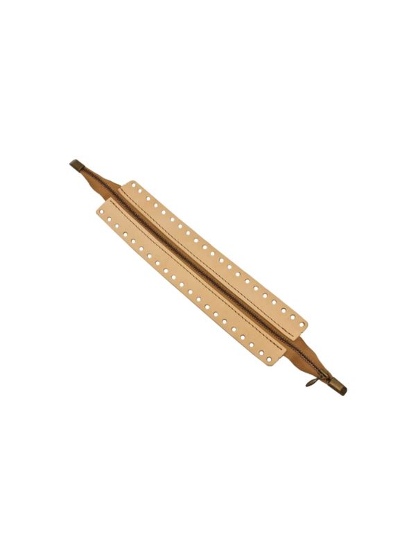 Zamek do toreb skórzany naturalny - Jucht - 35 cm - ZZ25
