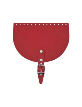 Klapka do toreb skórzana naturalna na magnes (klamra) - Jucht - 200x150 mm - KLAP20X15
