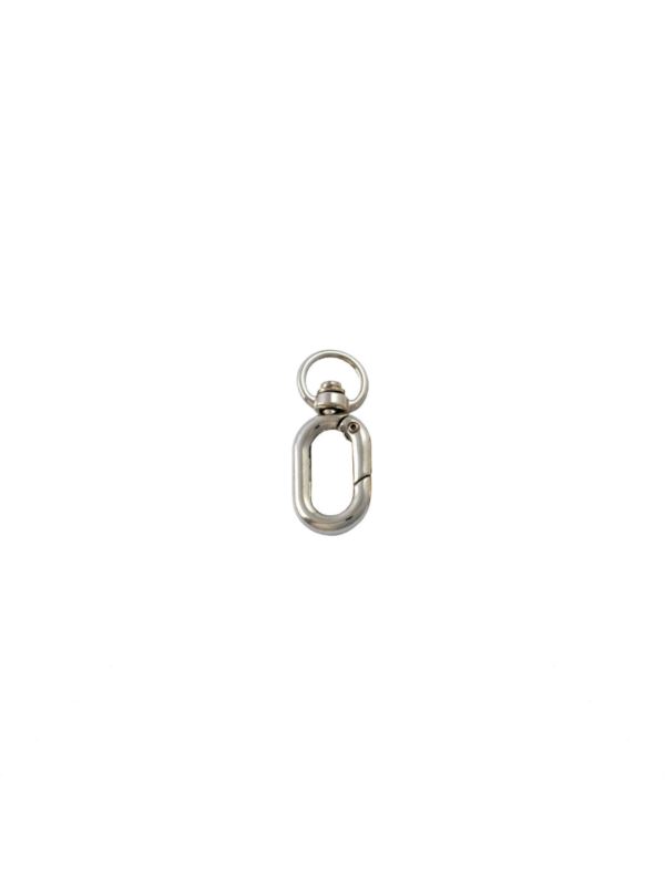 Karabińczyk metalowy owalny z kółeczkiem - 8x17 mm - srebrny - KLT-026 (05011) - 5szt./opak.