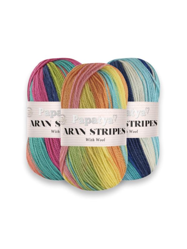 Włóczka - Papatya - Aran Stripes - 0,5kg/opak.