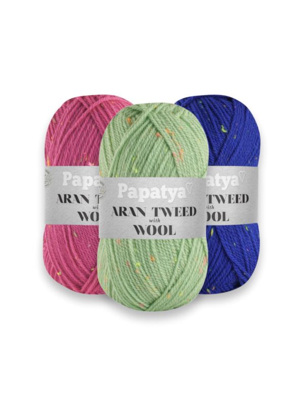 Włóczka - Papatya - Aran Wool Tweed - 0,5kg/opak.