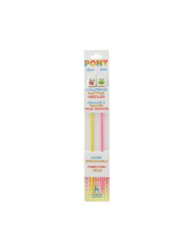 Druty proste plastikowe dla dzieci PONY - 18 cm - para/opak.