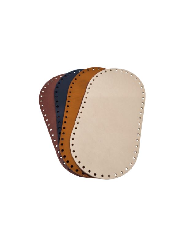 Spód do torby skórzany naturalny - Jucht - 220x120 mm (owal) - DO22-12