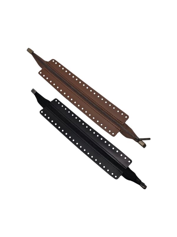 Zamek do toreb skórzany naturalny - Jucht - 35 cm - ZZ25