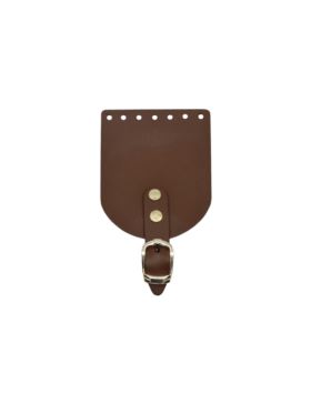 Klapka do etui skórzana naturalna na magnes (klamra) - Jucht - 100x120 mm - KLAP10X12P