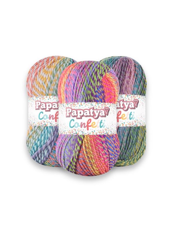 Włóczka - Papatya - Confetti - 0,5kg/opak.
