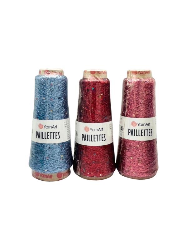 Nić metalizowana z cekinami - Yarn Art. - Paillettes - 800m - 50g/szt.