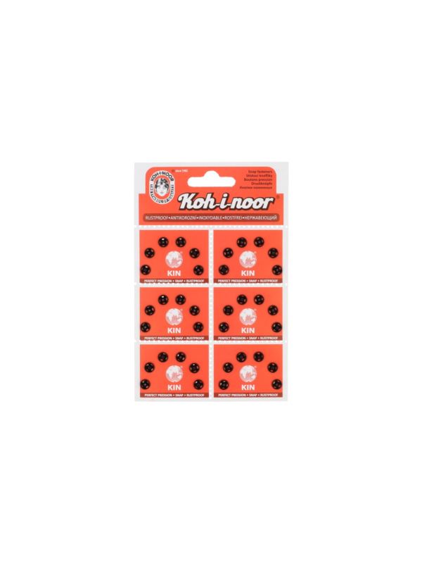 Zatrzaski metalowe KOH-I-NOOR 0 - 6 mm - czarne - 36szt./opak.