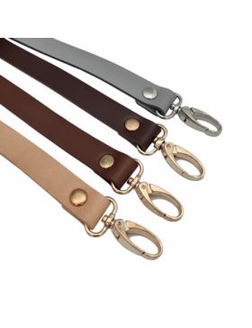 Pasek do toreb skórzany naturalny regulowany z karabińczykiem - Jucht - 1400 mm - PK140