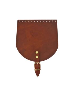 Klapka do toreb skórzana naturalna na magnes (klamra) - Jucht - 180x200 mm - KLAP18X20