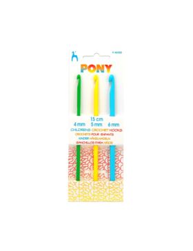 Zestaw szydełek dla dzieci PONY - 4,00-6,00 mm x 15 cm - 44350 - 3szt./opak.