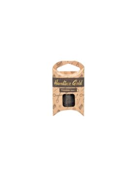 Naparstek krawiecki - Hemline Gold - 19x20 mm - czarny - 300.L.HG