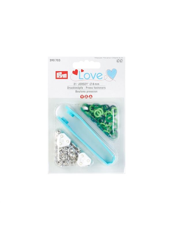 Zestaw zaciskacz + springi jersey PRYM - Love - 8 mm - 390703 - 21szt./opak.