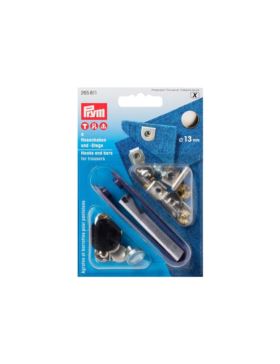 Zestaw zaciskacz + haczyki metalowe PRYM - 13 mm - 265811 - 4szt./opak.