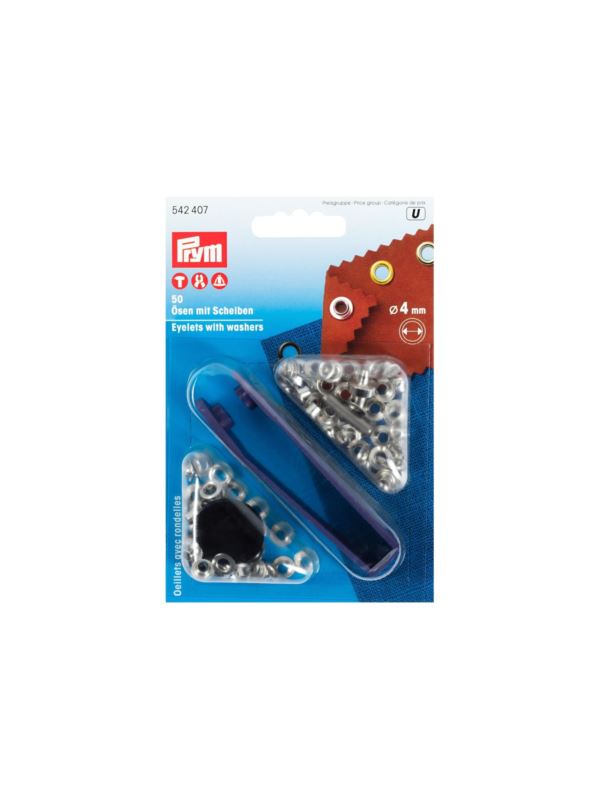 Zestaw zaciskacz + oczka kaletnicze PRYM - 4 mm - 542407 - 50szt./opak.