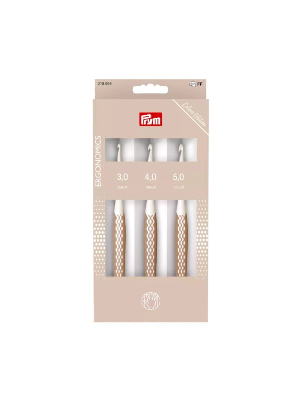 Zestaw ergonomicznych szydełek PRYM - Taupe - 3,00-5,00 mm - 218595