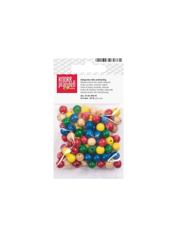 Koraliki drewniane KNORR PRANDELL - 8 mm - mix - 6040895 - 85szt./opak.