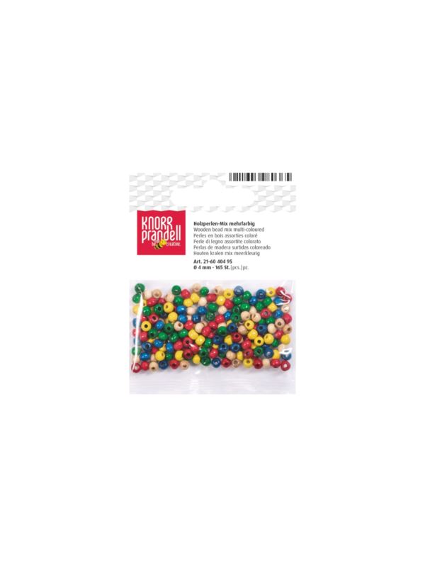 Koraliki drewniane KNORR PRANDELL - 4 mm - mix - 6040495 - 165szt./opak.