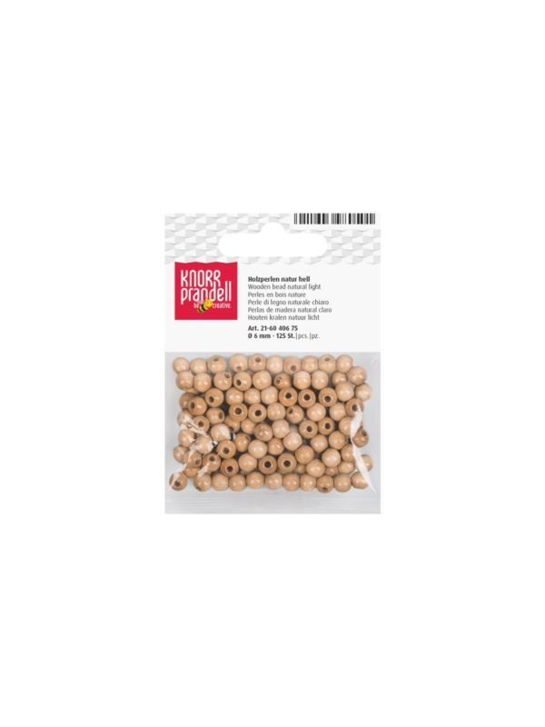 Koraliki drewniane KNORR PRANDELL - 6 mm - 125szt./opak.